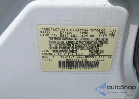 2012 Nissan Sentra 2.0 S from USA, damaged, VIN 3N1AB6AP3CL762827